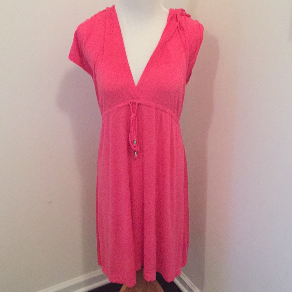 Hooded Swim Cover-Up with capped sleeves